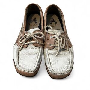 Vintage Skechers Men's Tan and White Loafers